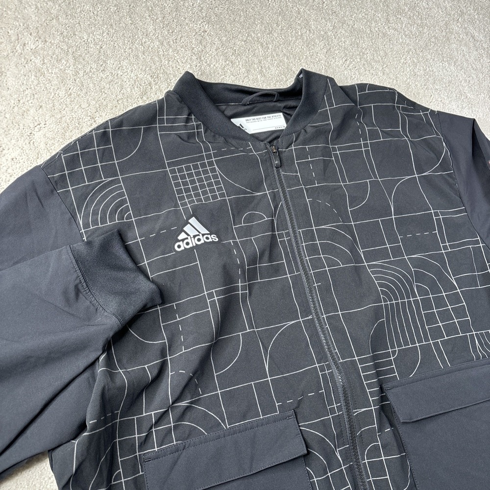 Adidas Nebraska Huskers Playoff FZ Jacket Men's Size XL‎ Black Team Issue